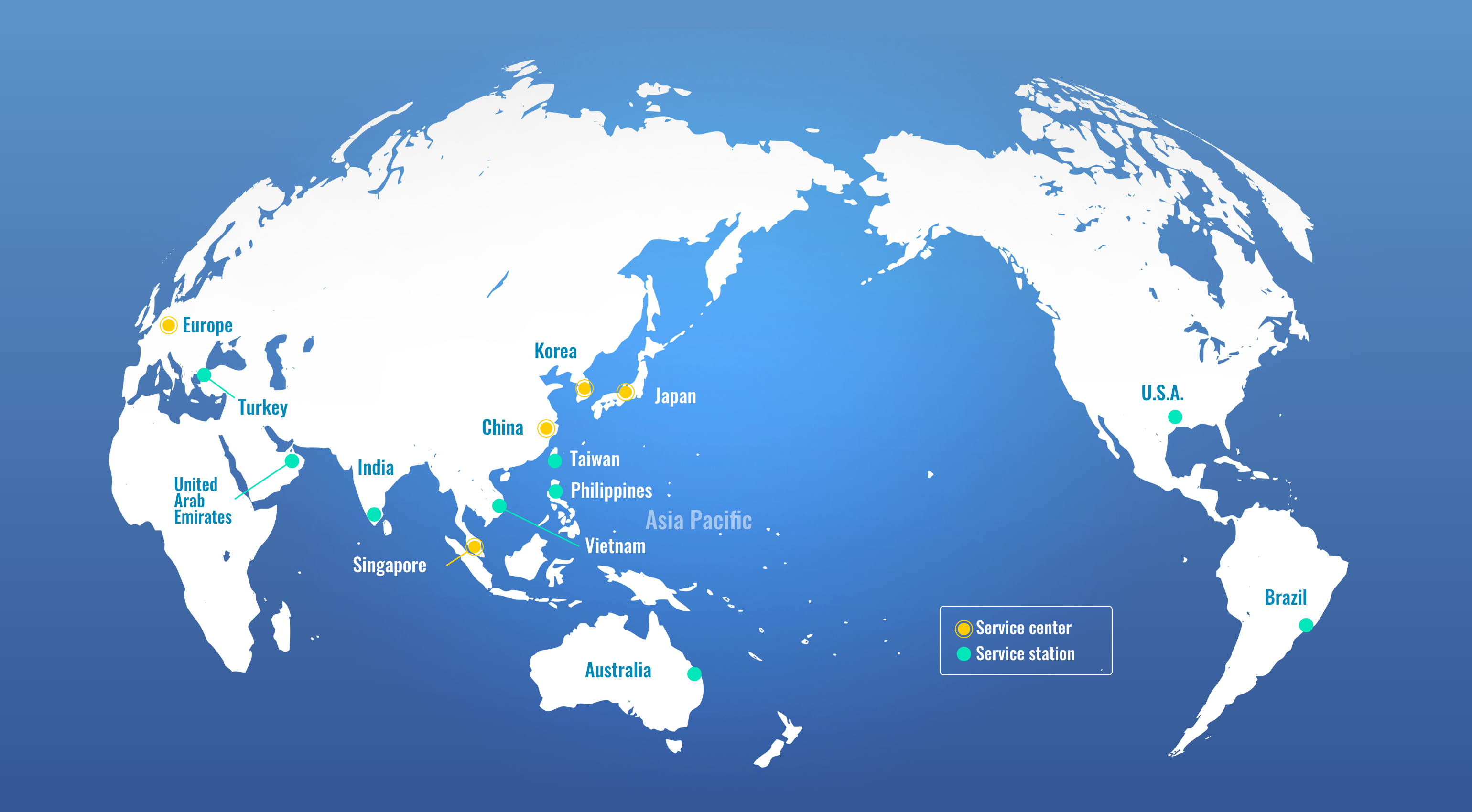 Nabtesco's bases spread around the world